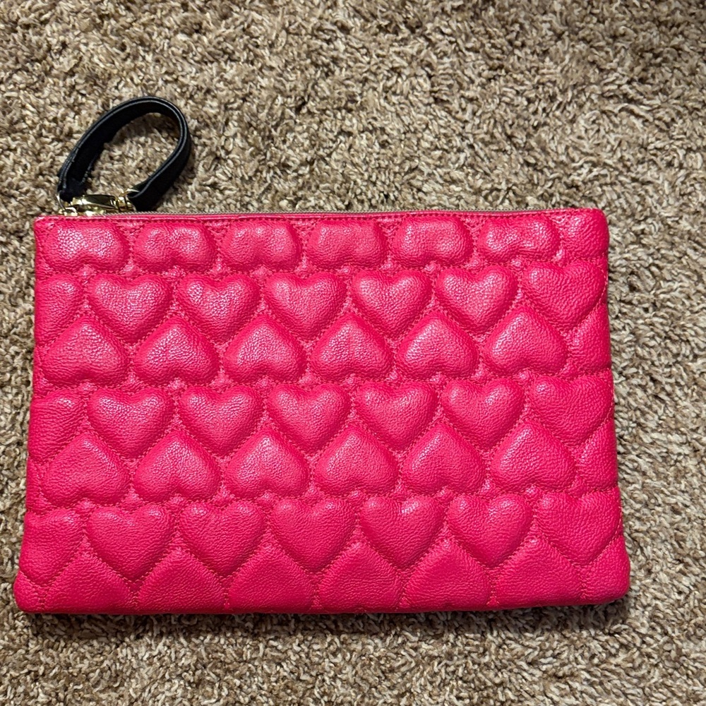 Betsey Johnson Vibrant Pink Heart Wristlet